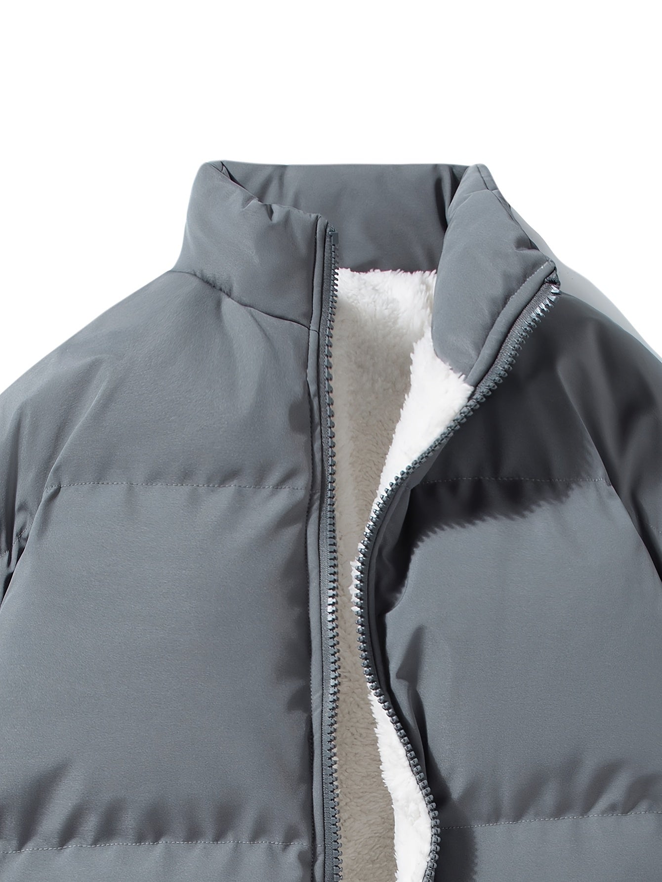 Visconte | Heren Winterjas | Japans Fleece gevoerde zip-up jas, opstaande kraag, warme herfst/winter coat