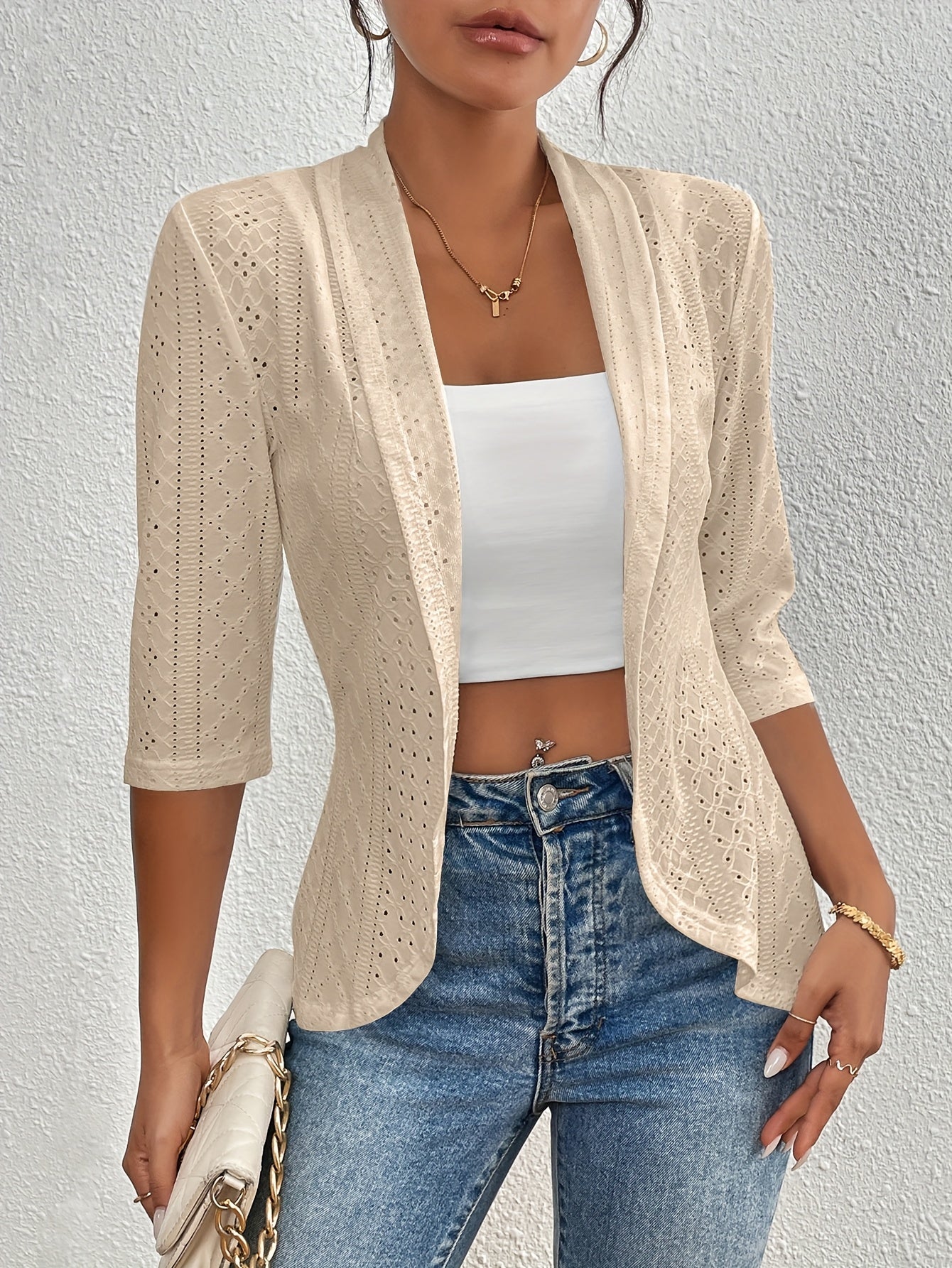 Visconte | Dames Open Jacket | Polyester, open front design, effen kleur, lichtgewicht jas voor alle seizoenen