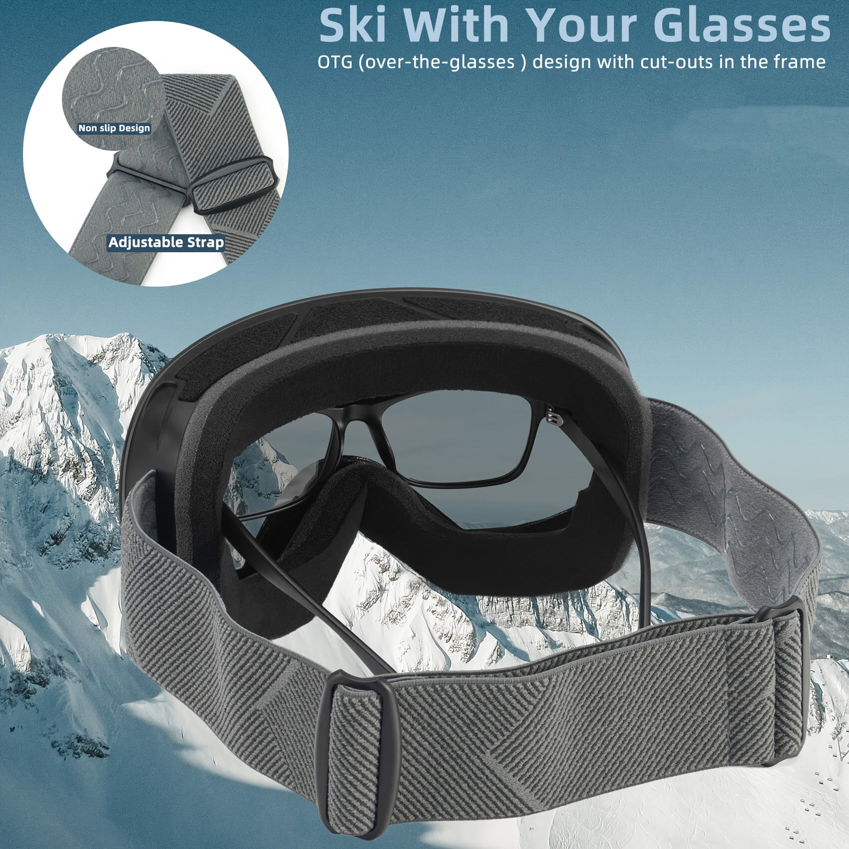 Ski & Snowboard Bril 25’ - Polarized Lens - Dubbellaags- Ventilerend - AlpineGlide - TP - Essential