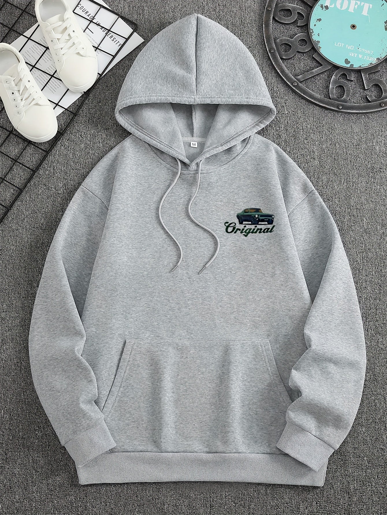 Vintage Muscle Car Hoodie Heren | Loose fit | Klassiek ontwerp - Zachte Franse badstof - Comfortabele pasvorm