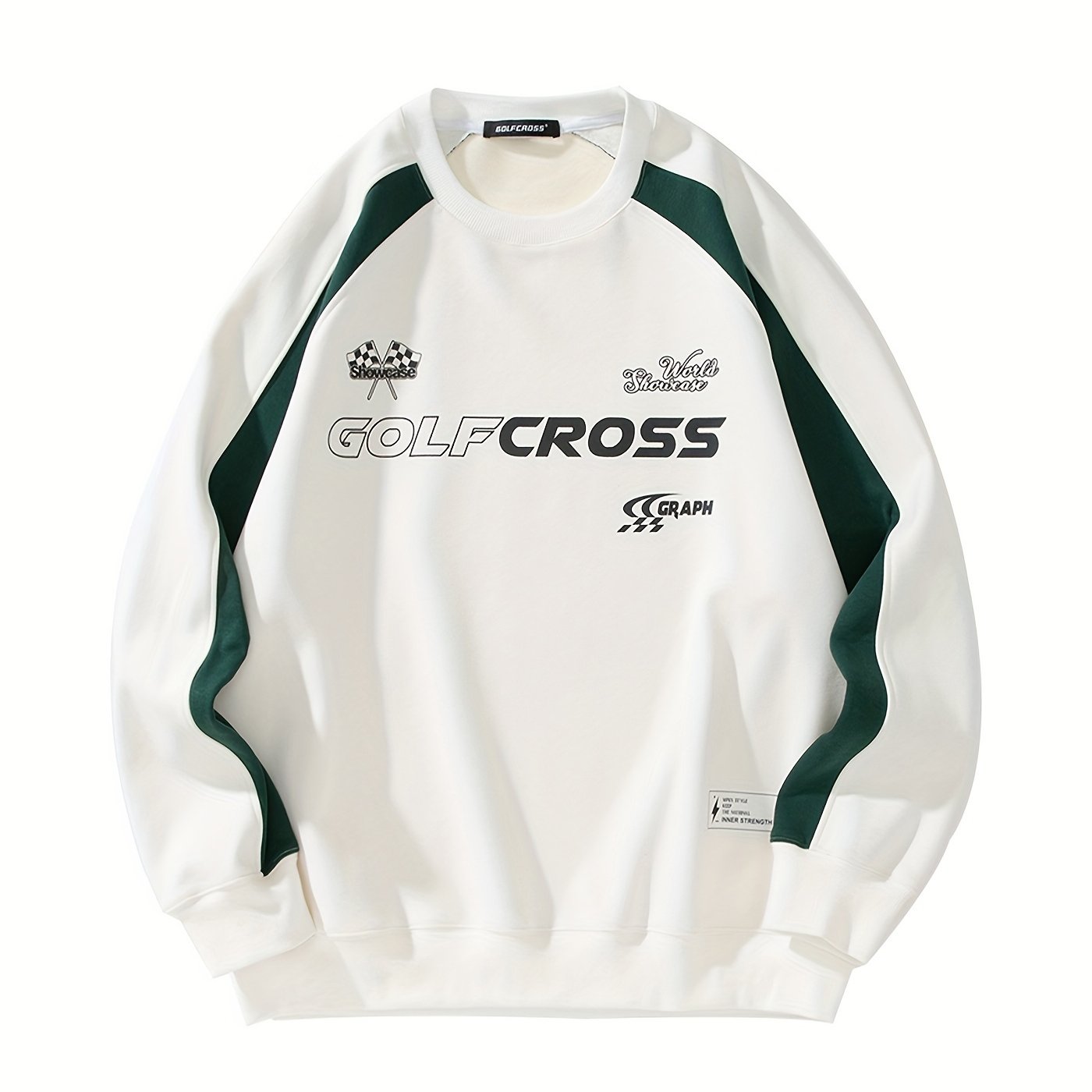 Golf Cross™ | Ronde Hals Sweatshirt van Katoenmix Heren | Regular fit | Relaxed schouderontwerp - Sportief streetwear - Zacht en ademend