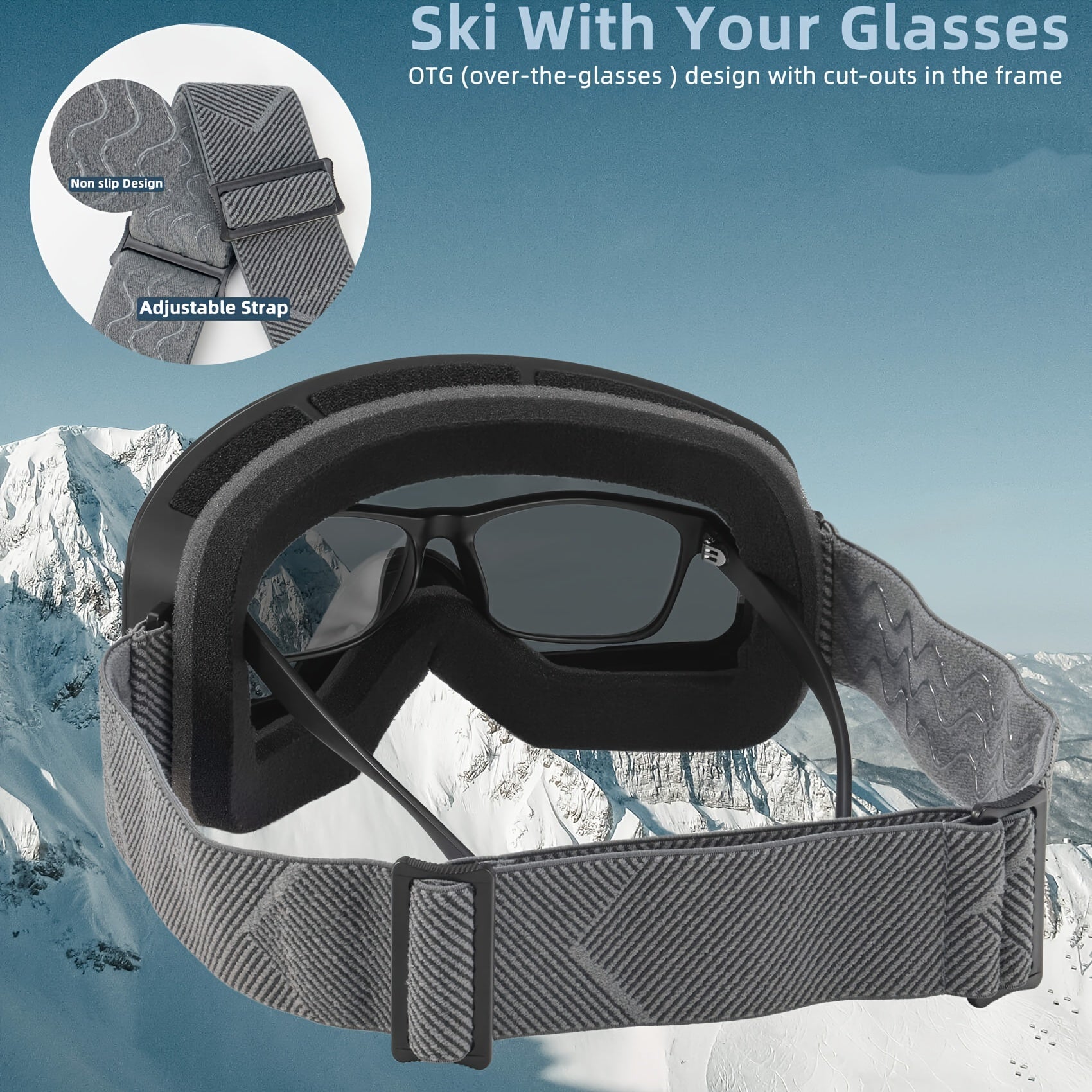 Ski & Snowboard Bril 25’ - Polarized Lens & Stijlvol Design - Anti Mist - AlpineGlide - TP - Essential