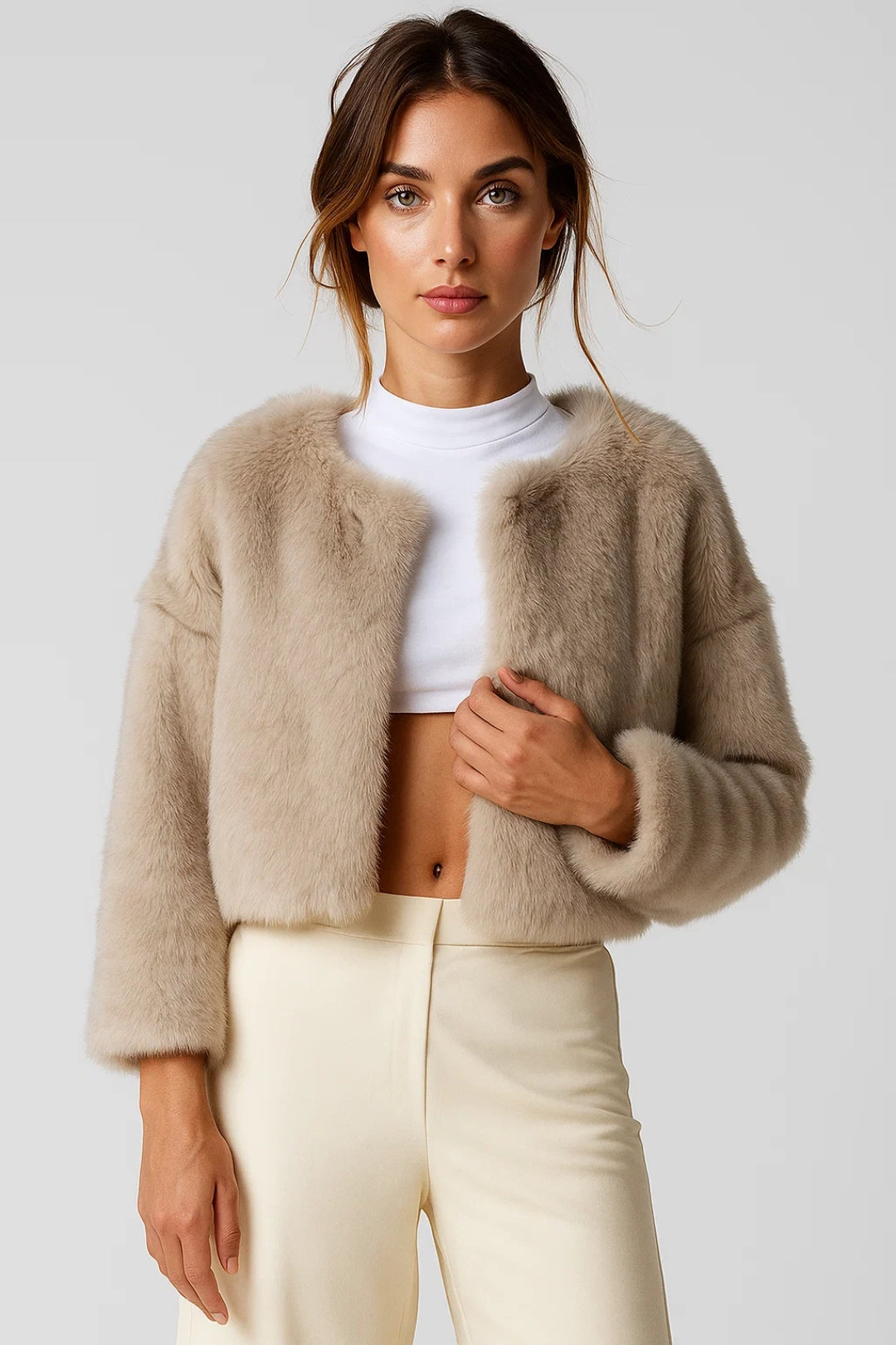 Dames Jas | Premium Cropped | Zachte Textuur | Winter