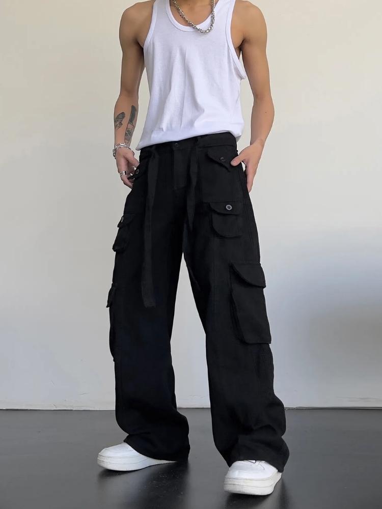 Visconte | Big Pocket Loose Cargo Pants