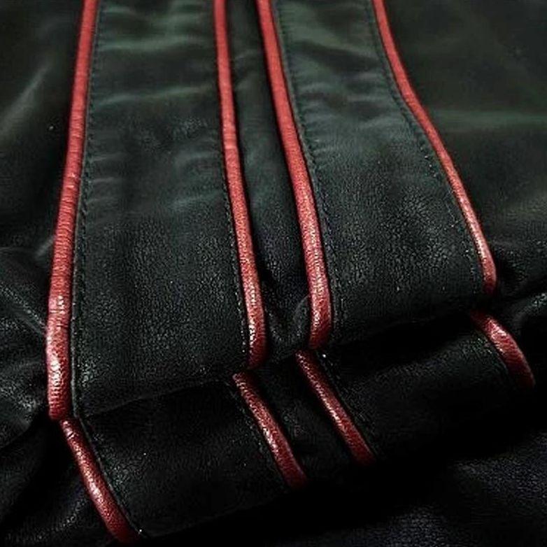 Rovak Bikerjack Heren van Imitatieleer - Zwart Jack in Bikerstijl met Rits, Opstaande Kraag en Contrasterende Strepen - Leren Look Jas voor Mannen