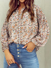 Floral Print Crew Neck Dames Blouse | Duurzaam - Must-Have - Stijlvol & Comfortabel - Lente/Zomer/Herfst