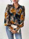 Floral Print Lapel Collar Dames Blouse | Duurzaam - Must-Have - Stijlvol & Comfortabel - Lente/Zomer/Herfst