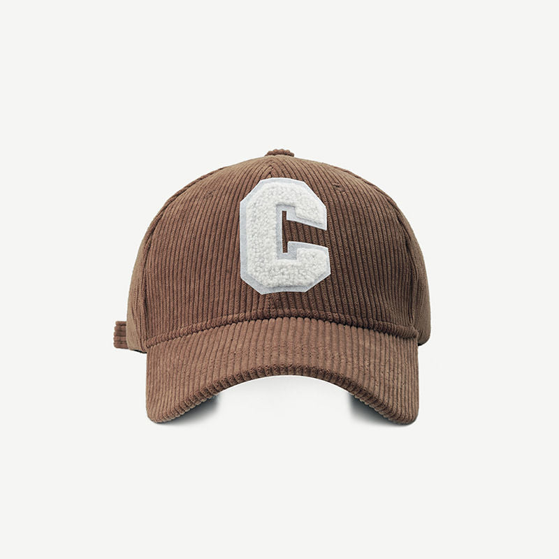 Corduroy pet met C patch | Baseball cap heren & dames | Trendy ribfluweel pet in diverse kleuren