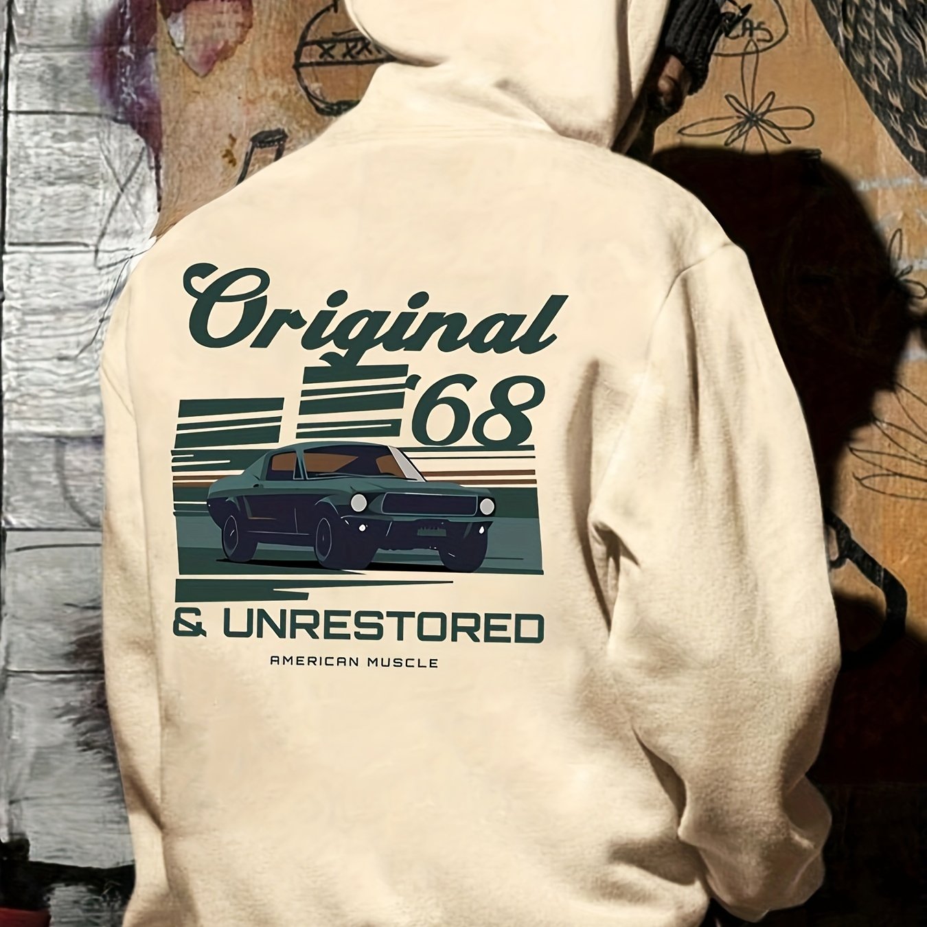Vintage Muscle Car Hoodie Heren | Loose fit | Klassiek ontwerp - Zachte Franse badstof - Comfortabele pasvorm