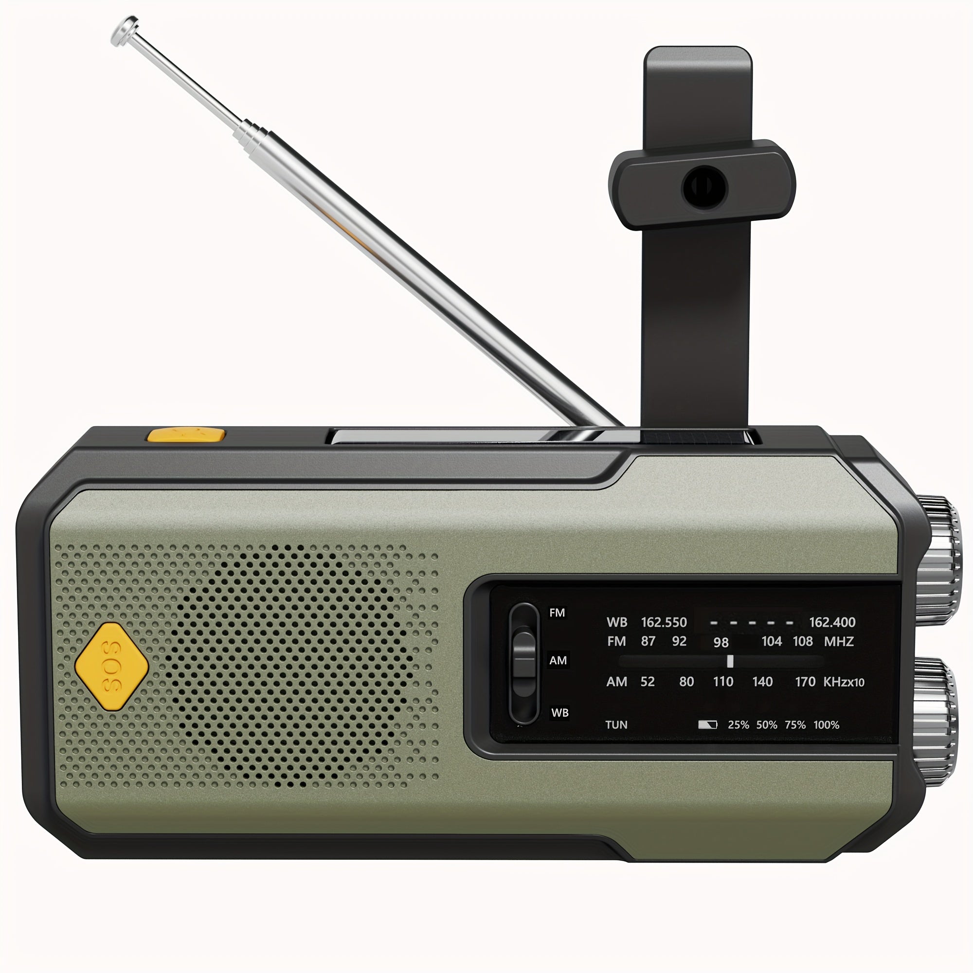 Voltura Gear | Zelfaangedreven Noodradio – Handopwinder, Solar, Powerbank & Zaklamp – FM/AM Radio, SOS Alarm, Onmisbaar voor Rampen & Noodgevallen