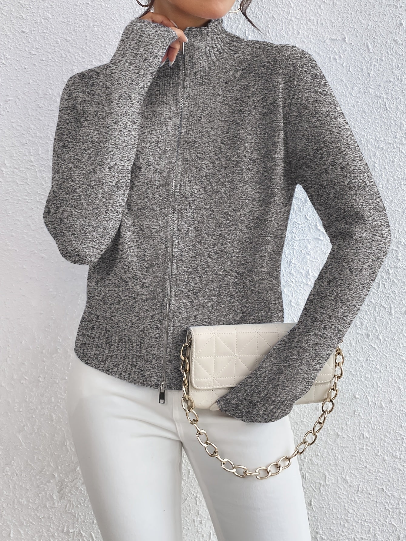 Cardigan met Mock Neck Dames | Regular fit | Lange mouwen - Warm en gezellig - Perfect voor Herfst/Winter