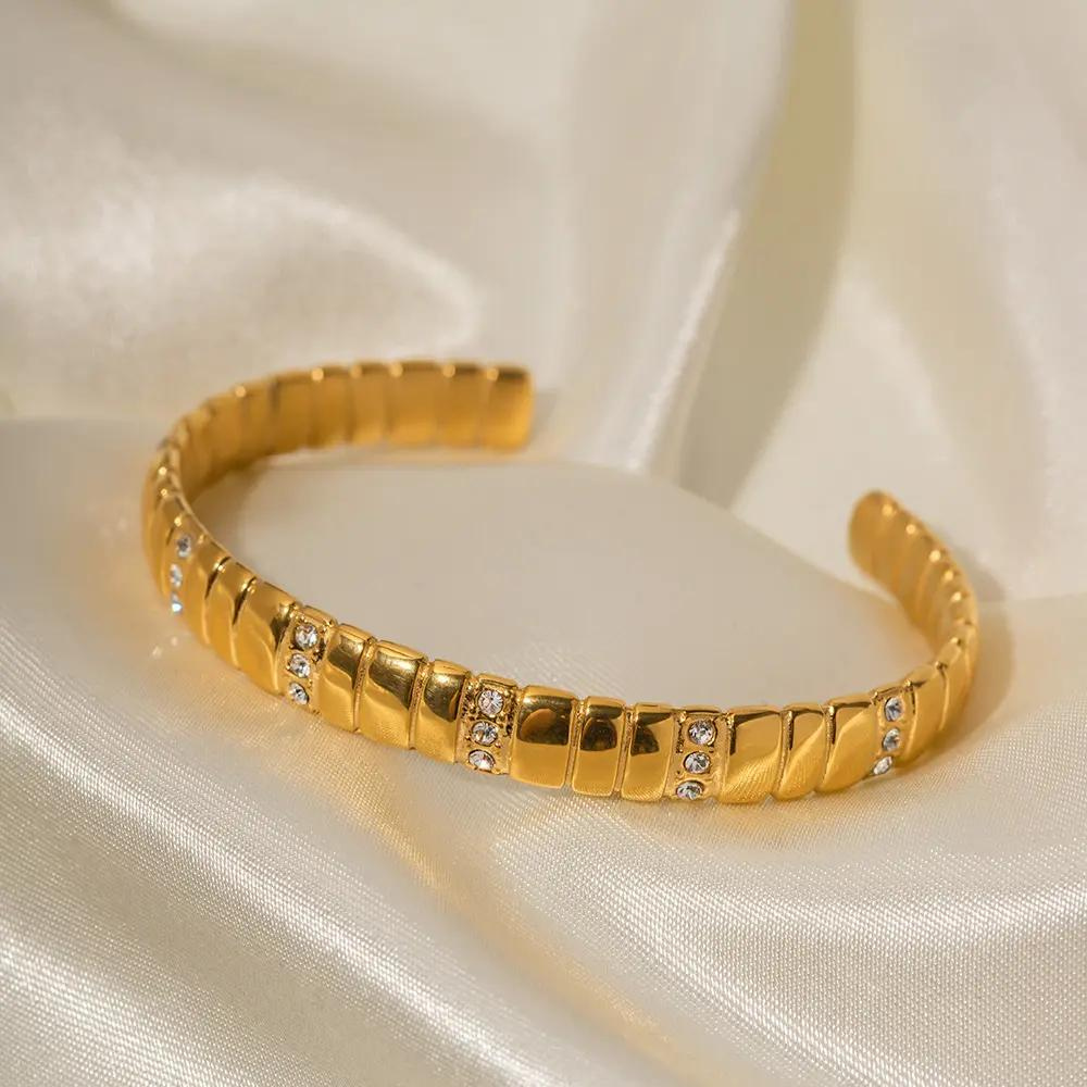 Visconte | Elegante Gouden & Steen Armband Bangles