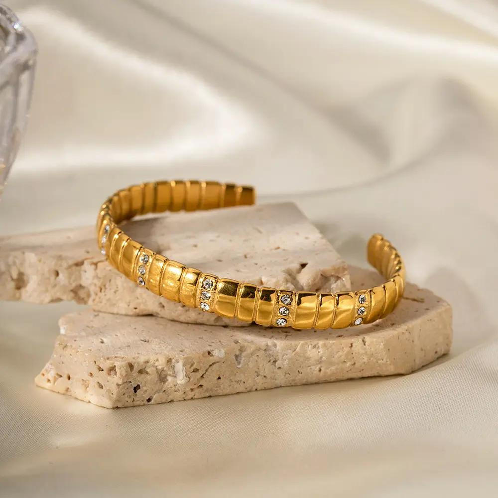 Visconte | Elegante Gouden & Steen Armband Bangles