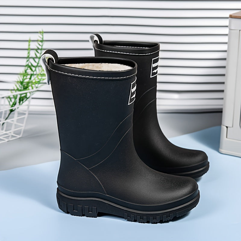 Warme Waterdichte Regenlaarzen Dames - Fleece Voering, Slip-on Design, Ideaal voor Winterweer