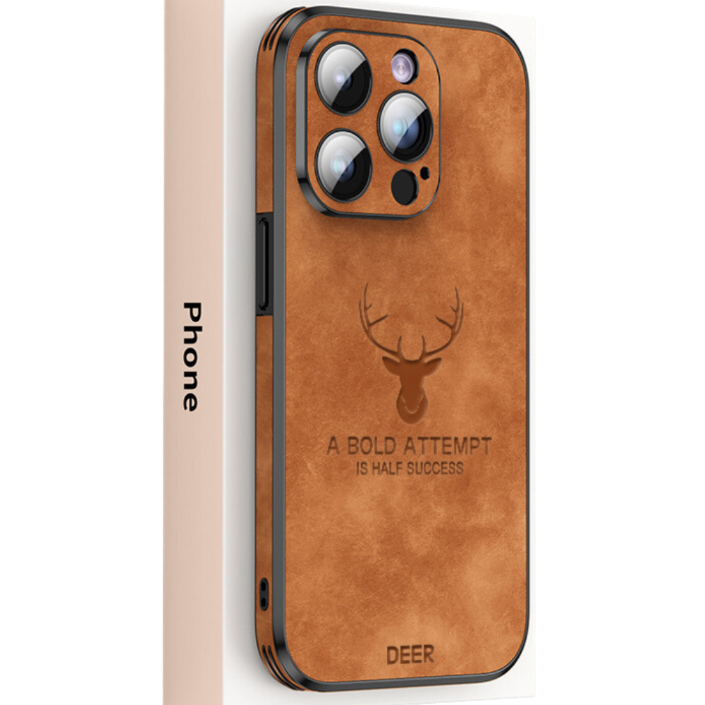 Deer - Luxe Leren iPhone Hoesje met Stijlvol Design en Schokbestendige Bescherming