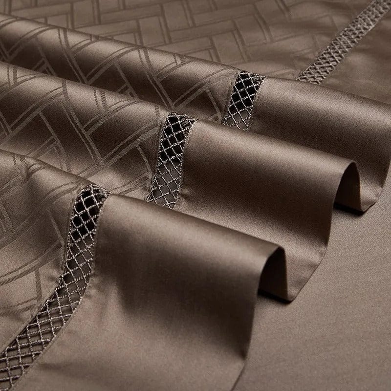 Elegance Brown Dekbedovertrekset (Egyptisch Katoen) | Comfortabel Egyptisch katoen - Rijke bruine tint - Perfect voor stijlvol en warm slapen