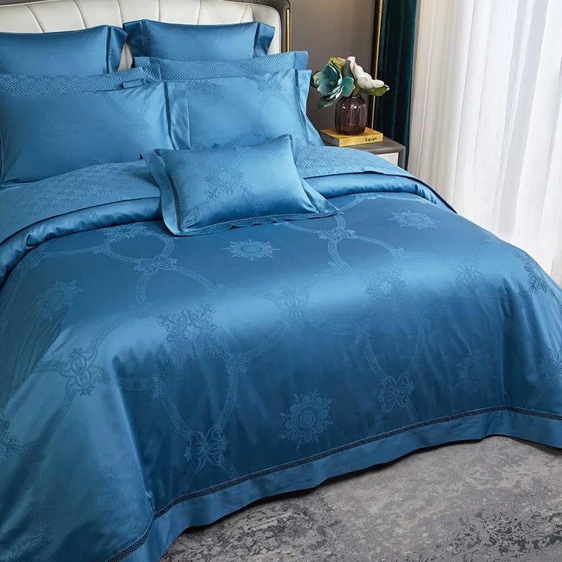 Elegance Blauw Dekbedovertrekset - Egyptisch Katoen | Hoogwaardig Egyptisch katoen - Rijke blauwe tint - Perfect voor een stijlvolle en comfortabele slaapkamer