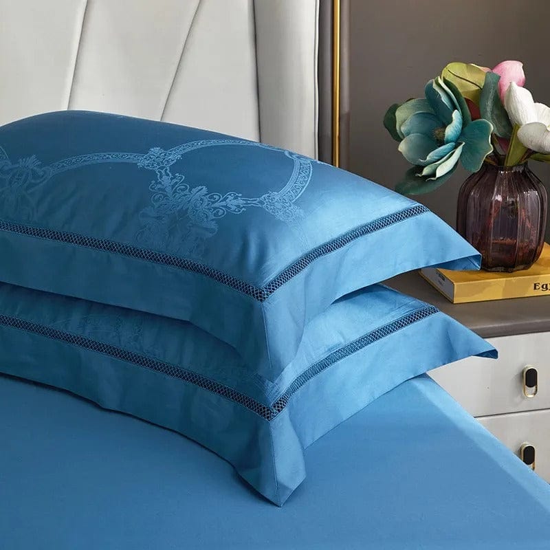 Elegance Blauw Dekbedovertrekset - Egyptisch Katoen | Hoogwaardig Egyptisch katoen - Rijke blauwe tint - Perfect voor een stijlvolle en comfortabele slaapkamer