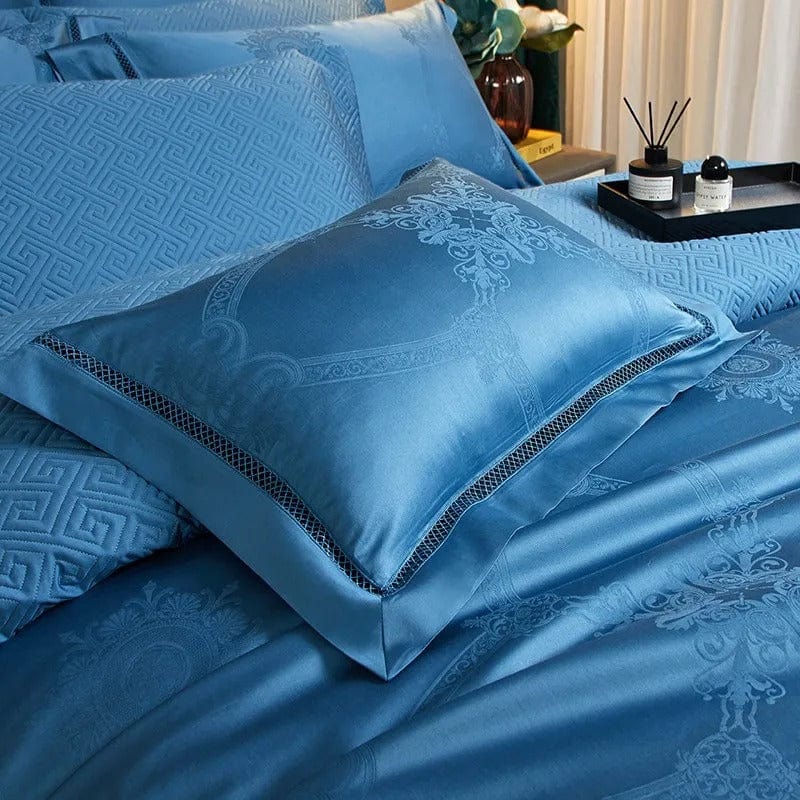 Elegance Blauw Dekbedovertrekset - Egyptisch Katoen | Hoogwaardig Egyptisch katoen - Rijke blauwe tint - Perfect voor een stijlvolle en comfortabele slaapkamer