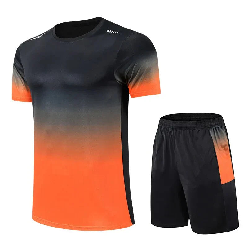 Sportkleding Heren Set – Tweedelige Sportset met Shirt en Korte Broek – Sneldrogend & Comfortabel