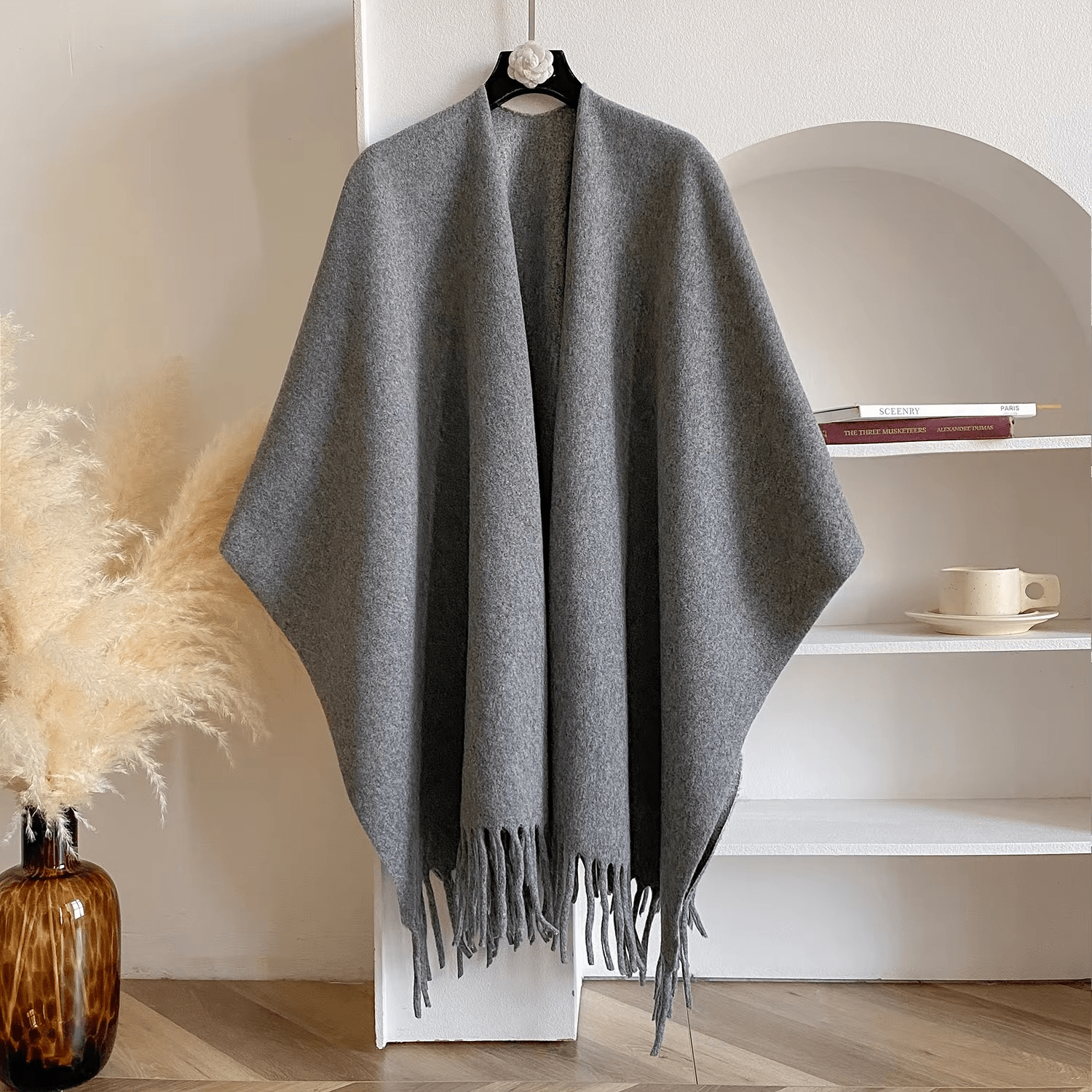 CosyDrape – Dubbelzijdige Damesponcho van Kasjmiermix met Luxe Warmte