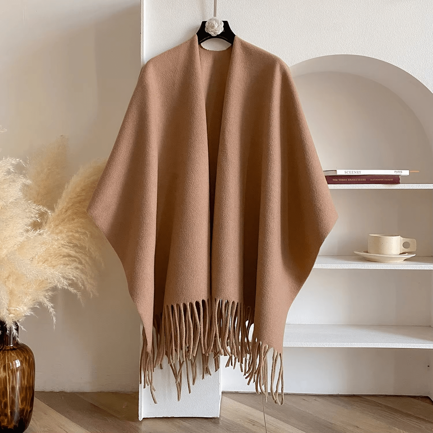 CosyDrape – Dubbelzijdige Damesponcho van Kasjmiermix met Luxe Warmte
