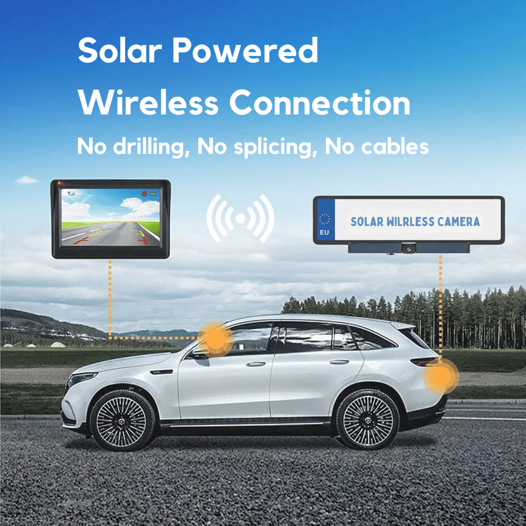 Zonne-Energie HD Achteruitrijcamera - Draadloos - IP67