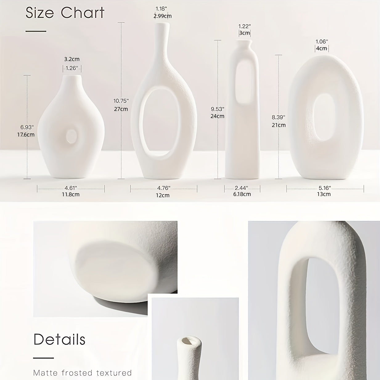 Hemelse Glans | Moderne Keramiek Vaas Set | Harmonieuze Schoonheid | Unieke Decoratie