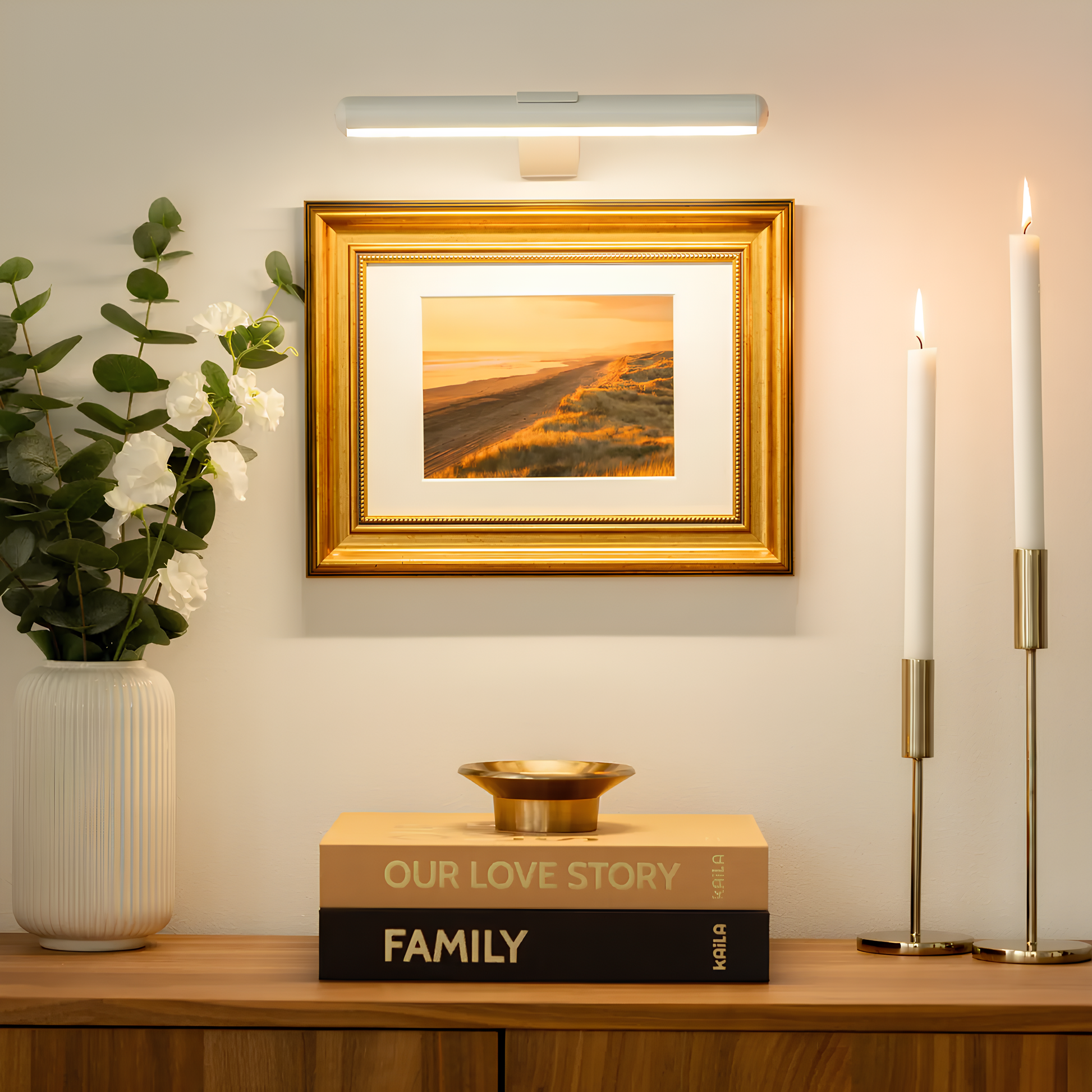 ArtGlow Draadloze LED Schilderijverlichting – Oplaadbare Wandlamp met Afstandsbediening, Dimbaar Licht