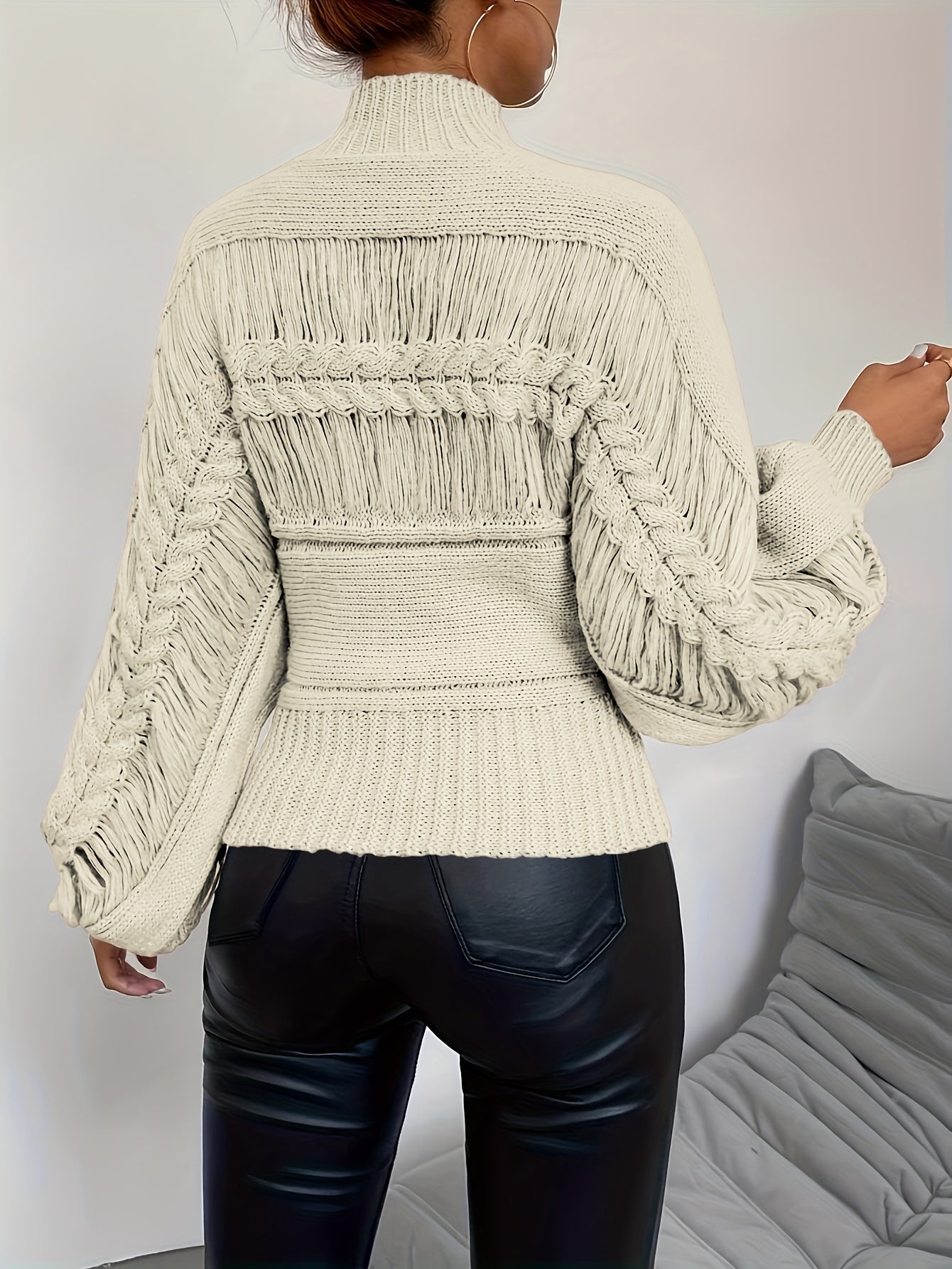 Mock Neck Trui | Casual Lange Mouw Dames Trui Voor Herfst & Winter