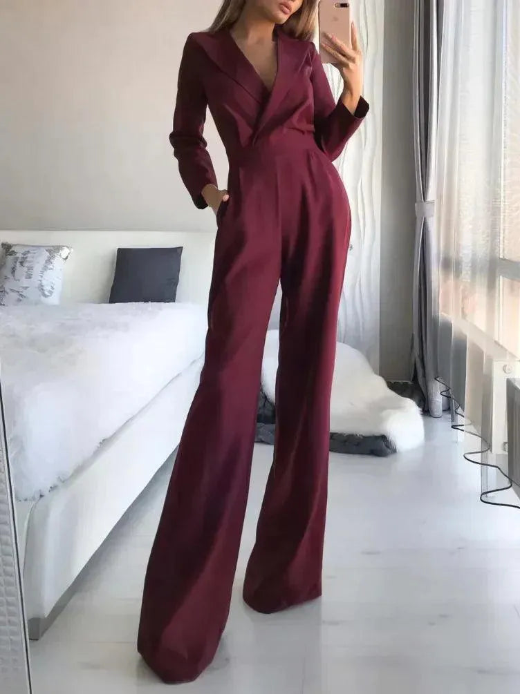 Vrouwelijke Jumpsuit met Lange Mouwen - Visconte