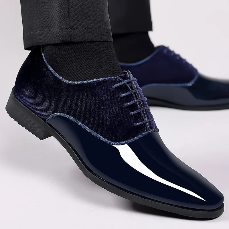 Luxe Lakschoenen Heren | PU Lak & Velvet | Elegant & Feestelijk