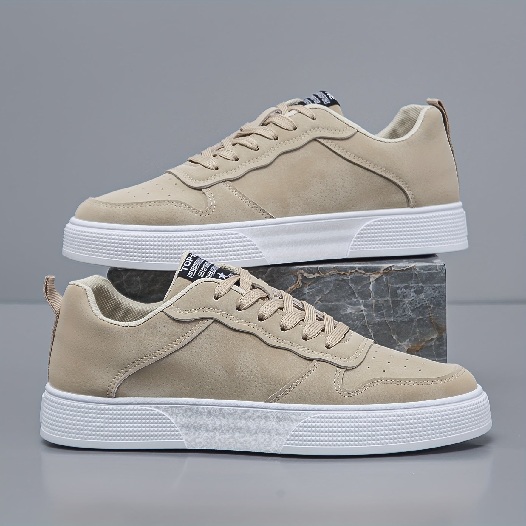 Casual Sneakers | Kunstsuède | Met Dikke Witte Zool