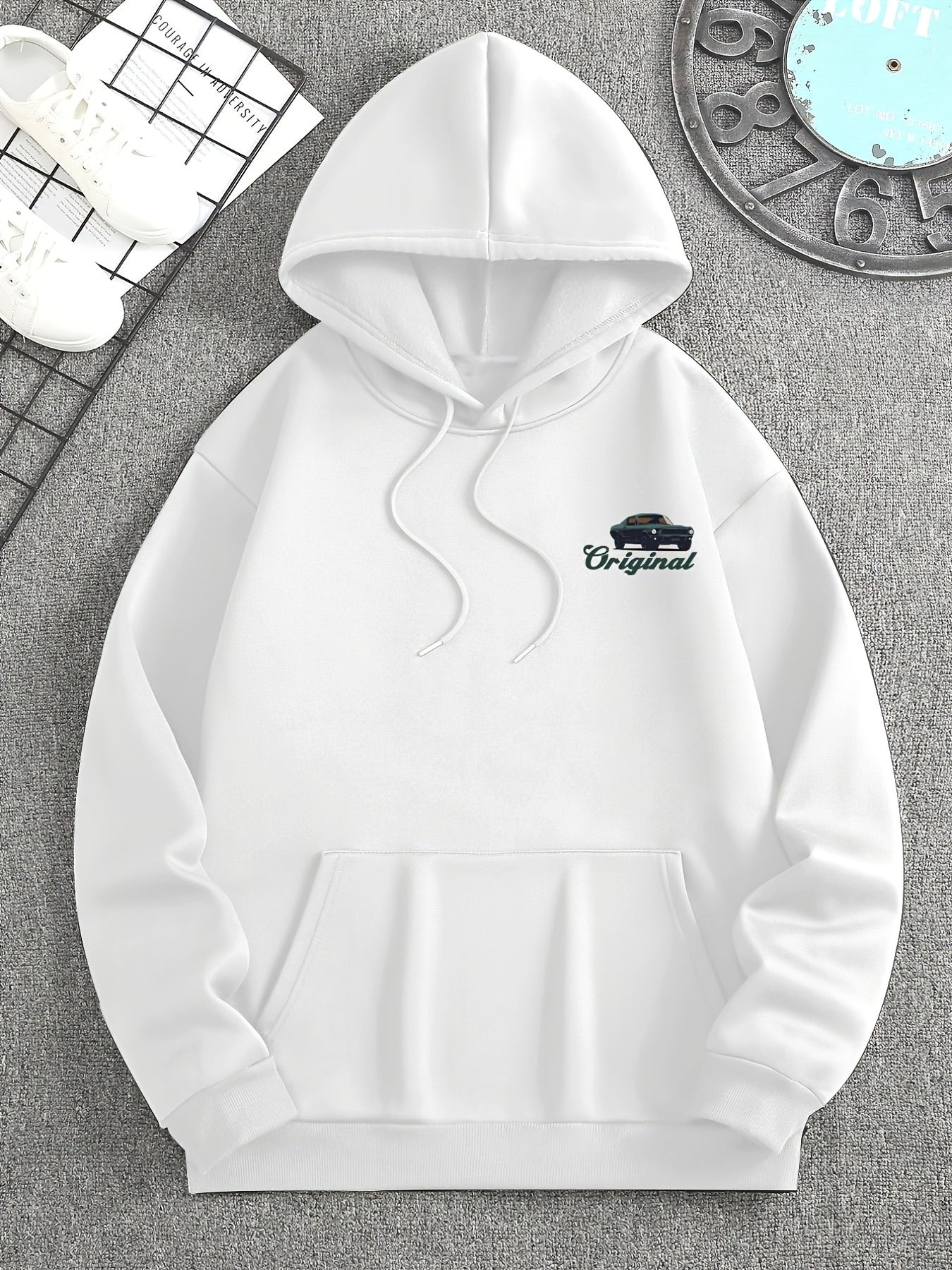 Vintage Muscle Car Hoodie Heren | Loose fit | Klassiek ontwerp - Zachte Franse badstof - Comfortabele pasvorm