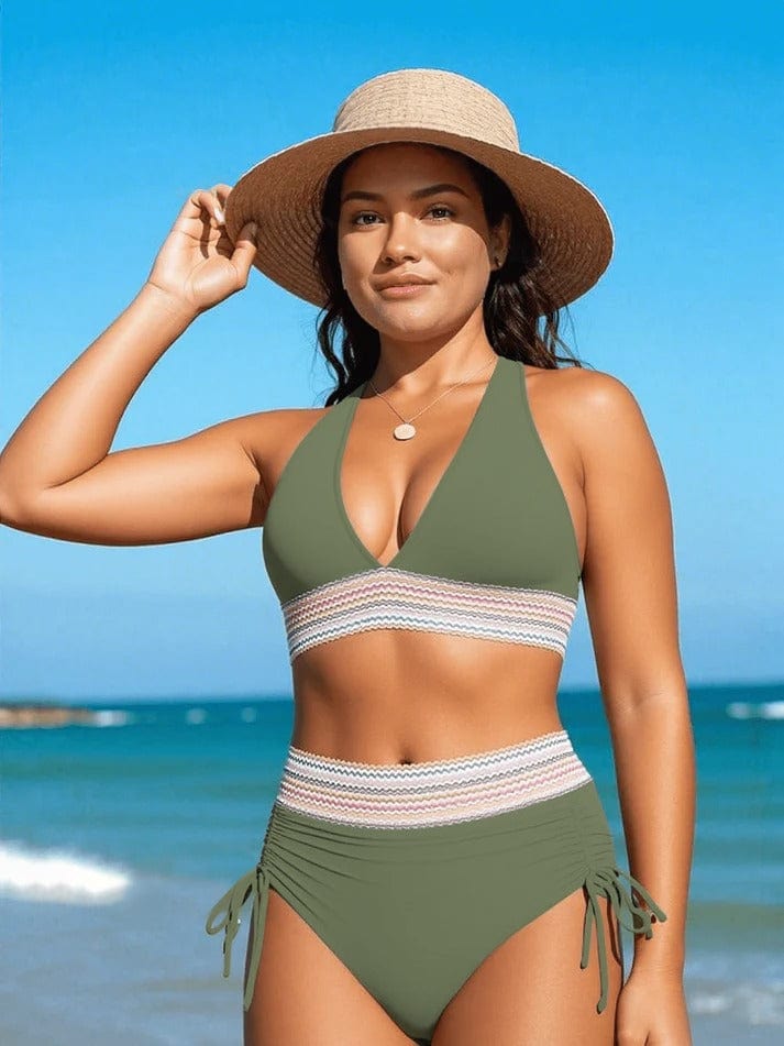 Elegante, hoog getailleerde, sculpterende bikini