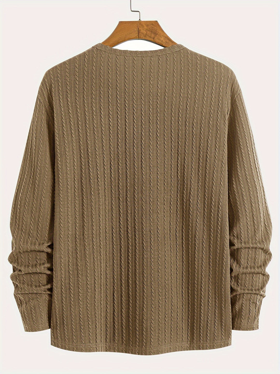 Heren Henley Shirt | Gebreid & Stretch | Lange Mouw | Casual Lente Stijl