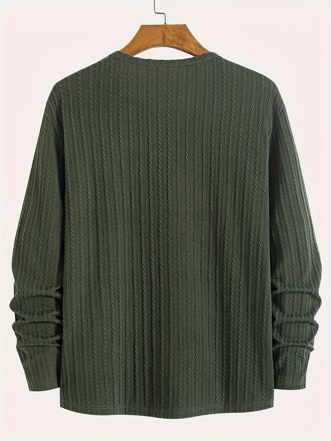 Heren Henley Shirt | Gebreid & Stretch | Lange Mouw | Casual Lente Stijl