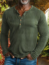 Heren Henley Shirt | Gebreid & Stretch | Lange Mouw | Casual Lente Stijl