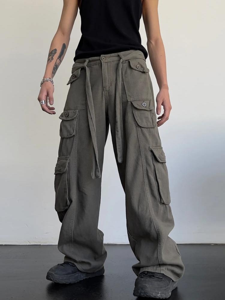 Visconte | Big Pocket Loose Cargo Pants