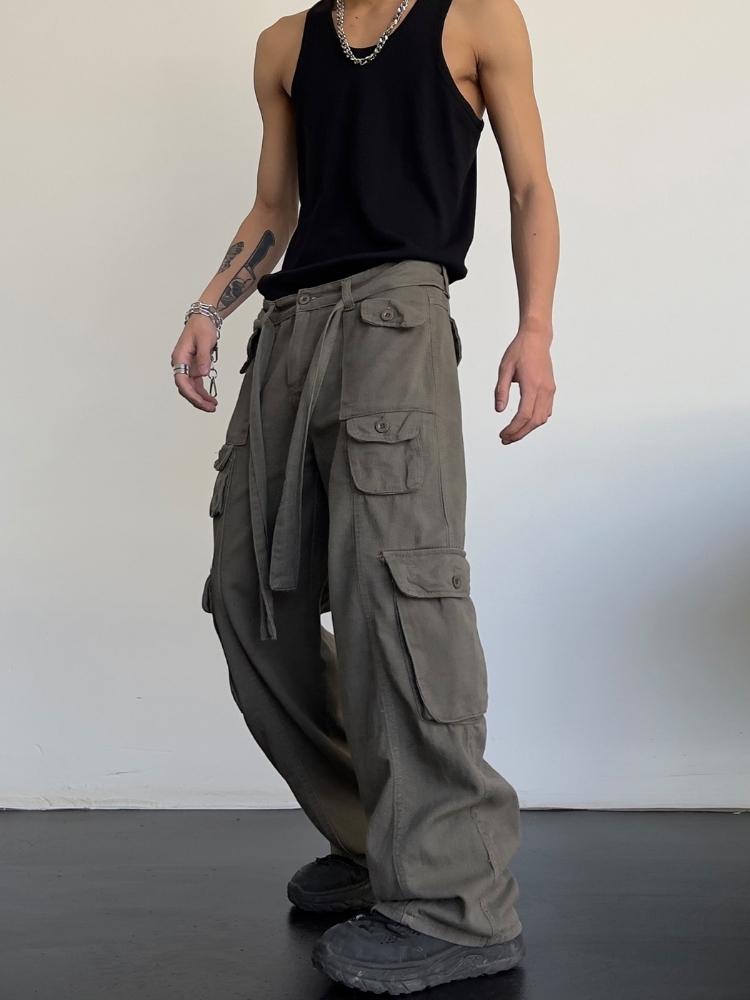 Visconte | Big Pocket Loose Cargo Pants