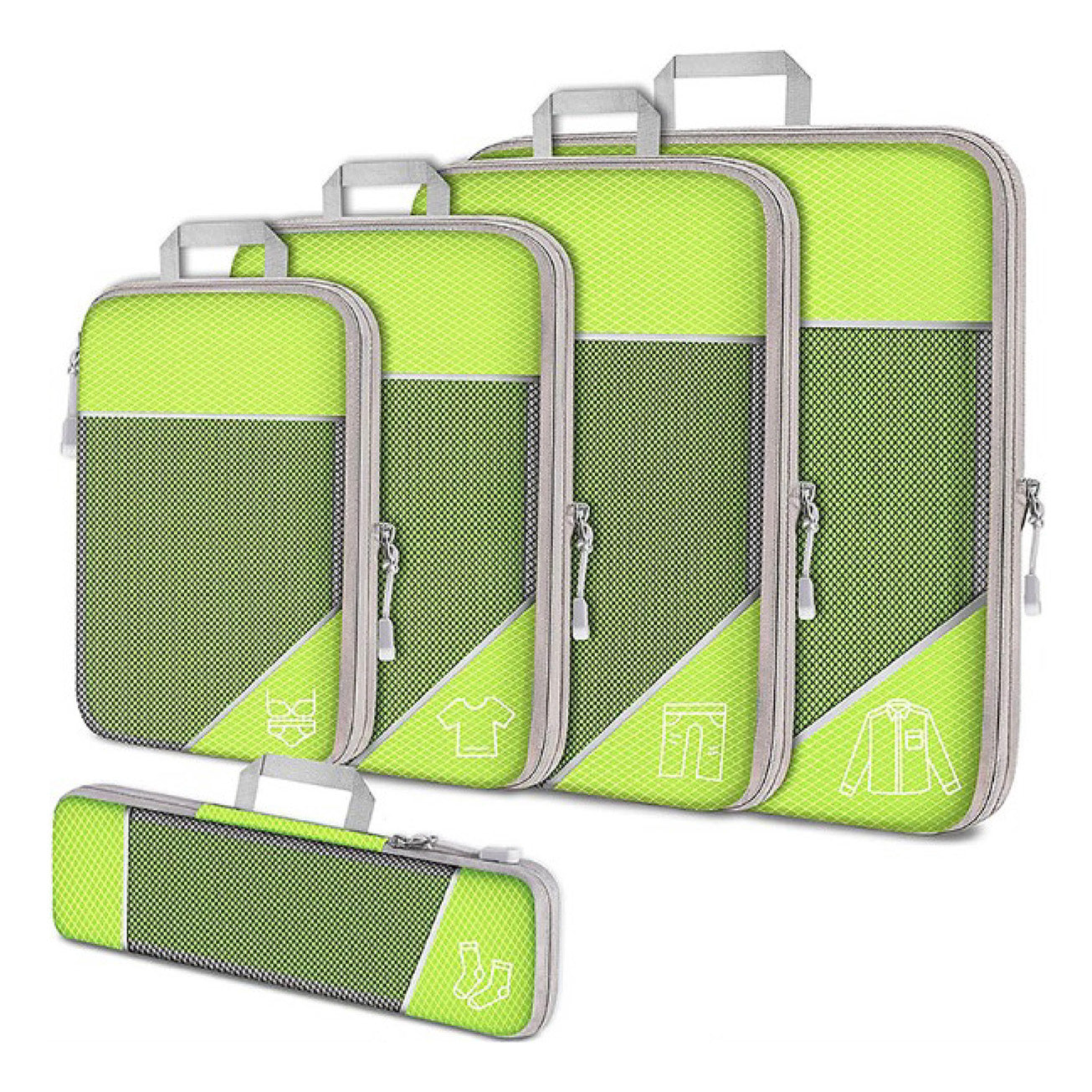 Kompressie Reisorganisers | Slimme Inpakoplossing | Ruimtebesparende Bagage Cubes | Perfect Voor Vakanties & Zakenreizen | 5-delig Set | Lichtgewicht & Duurzaam | Maximale Ruimtebesparing | Avontuurlijke Reiskompanen