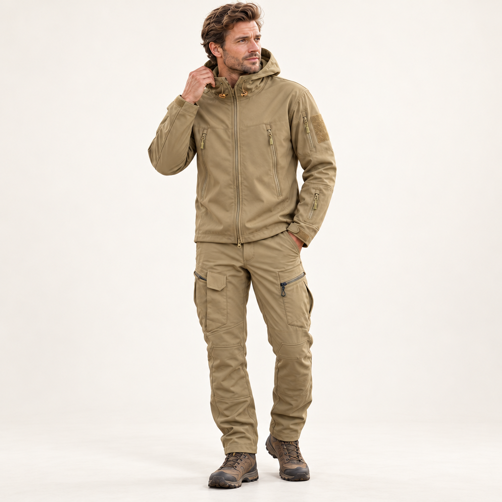 Northpeak outdoor set op model in de studio