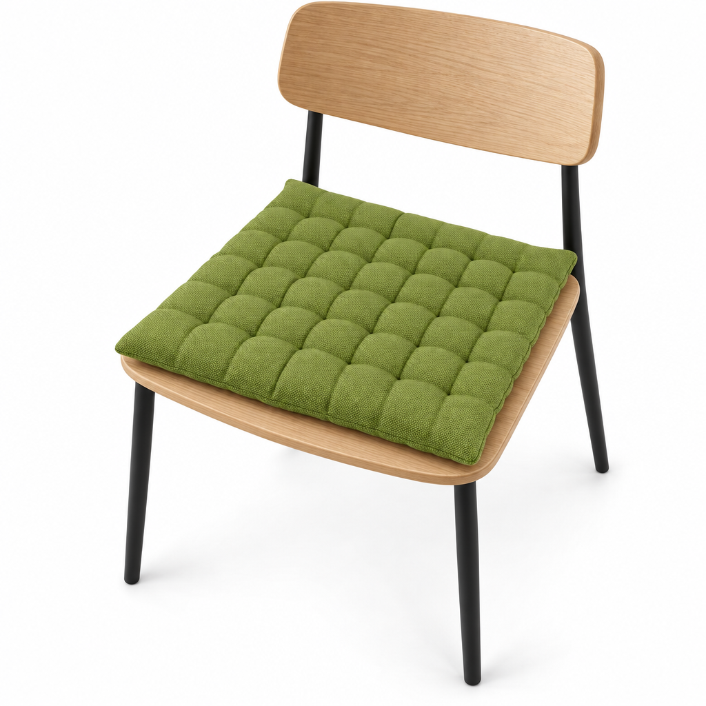 Sella stoelkussen op een eetkamerstoel, studiofoto