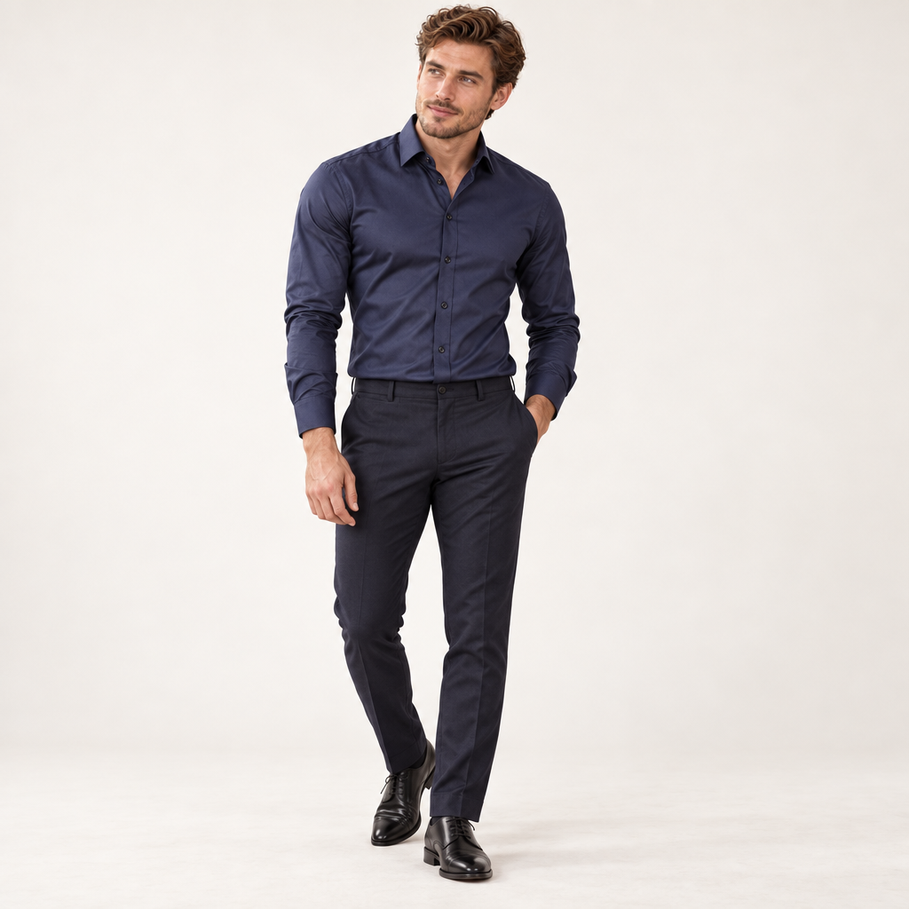 Ashford overhemd op model in de studio