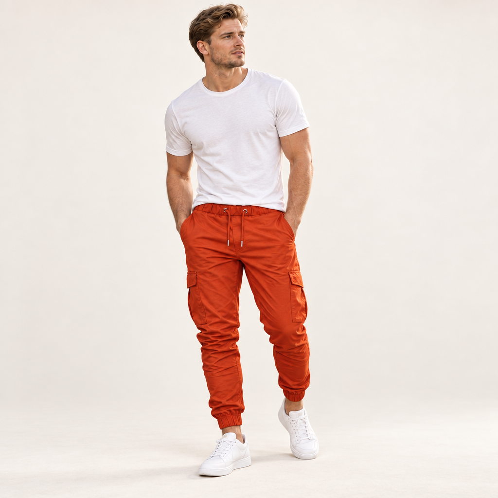 Runwell joggingbroek op model in de studio