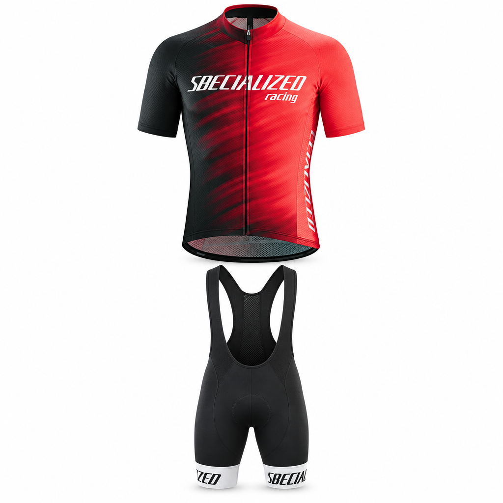 Velonex heren fietskleding set zomer met wielertrui en bib shorts, packshot op witte achtergrond