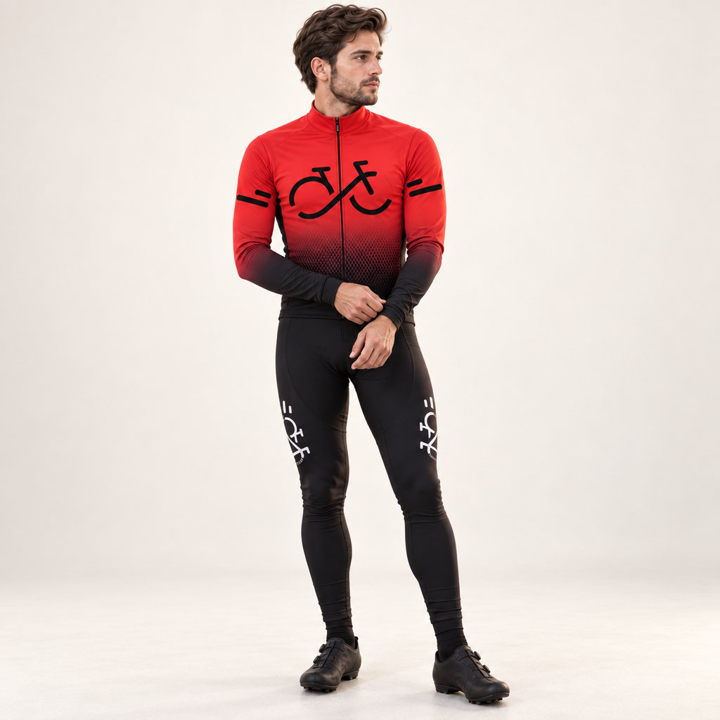 Cyclovent thermische fietsset op model in de studio