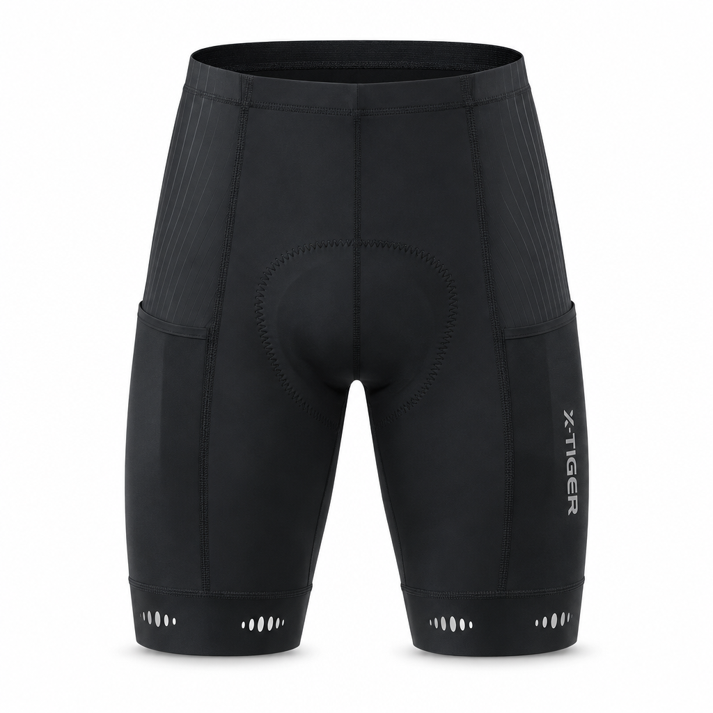 Velonex heren fietsbroek met 5D gel zeem, packshot op witte achtergrond