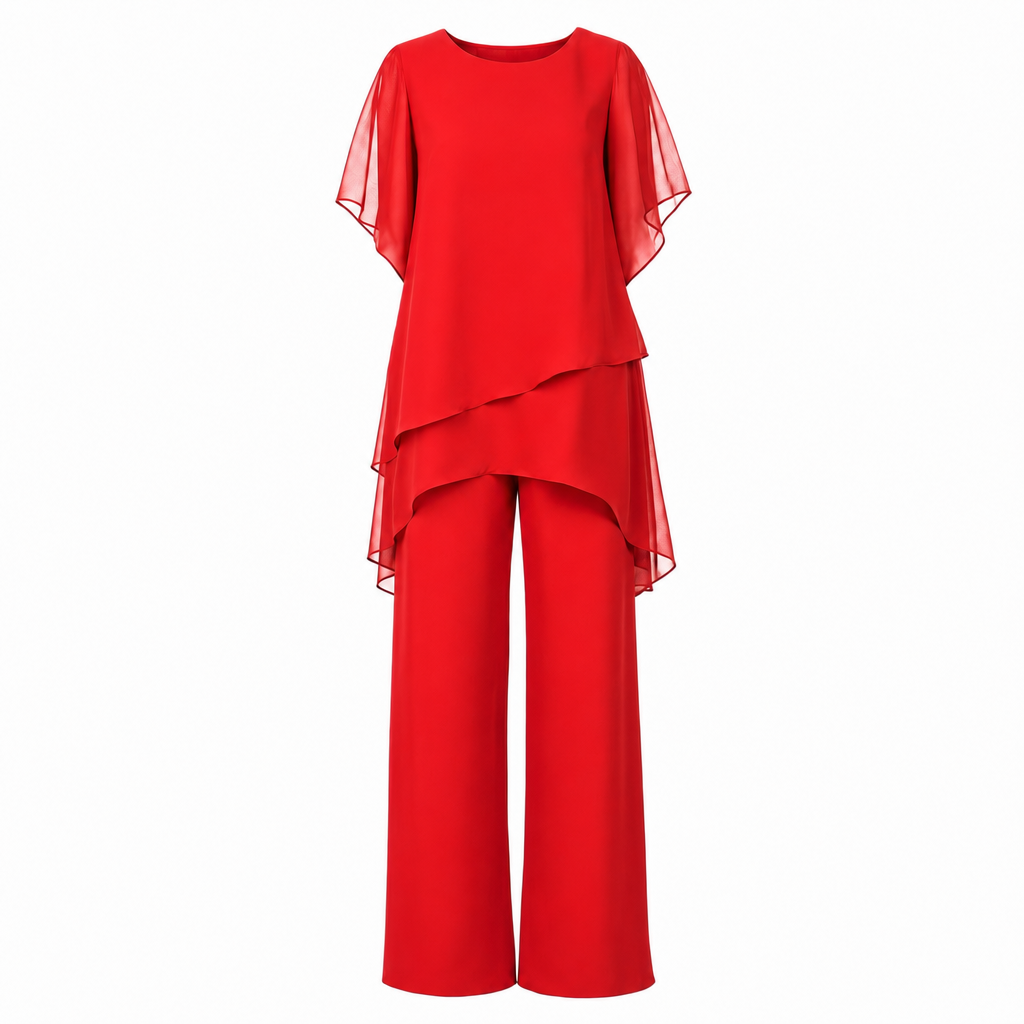 Tweedelige set in rood