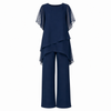 Tweedelige set in marineblauw